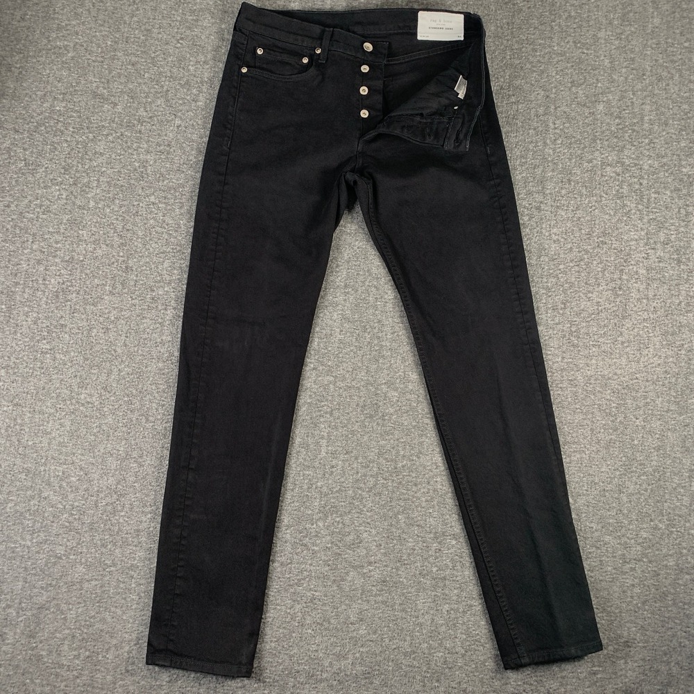 Rag & Bone Fit 2 Slim Jeans Men 31x32 Black Button Fly Pant Modern